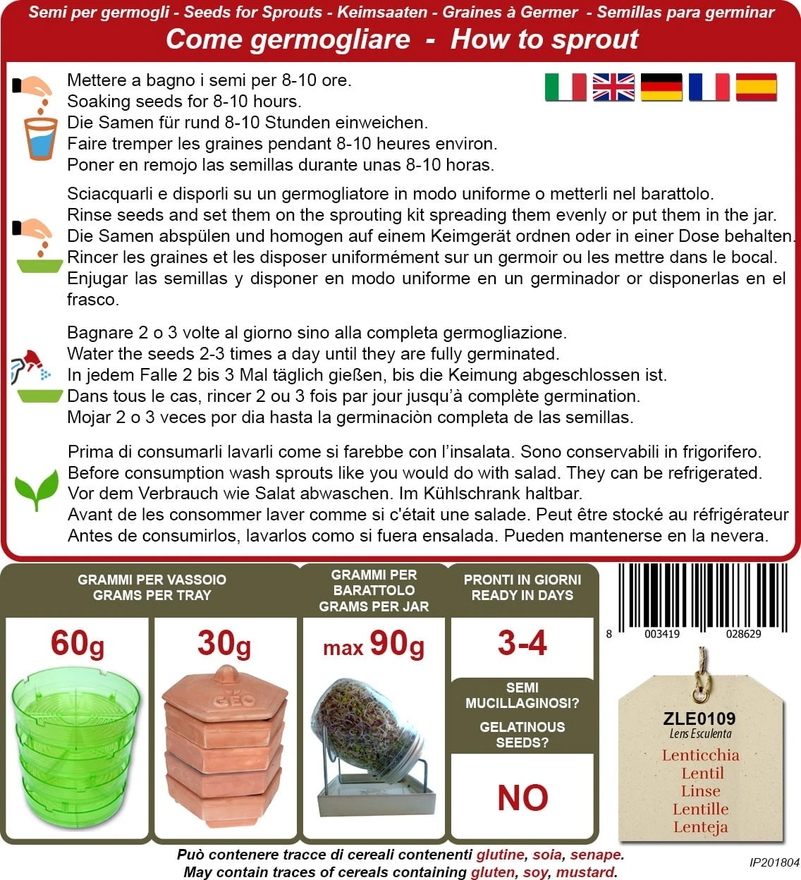 Bio Keimsprossen "Linse", 600 G