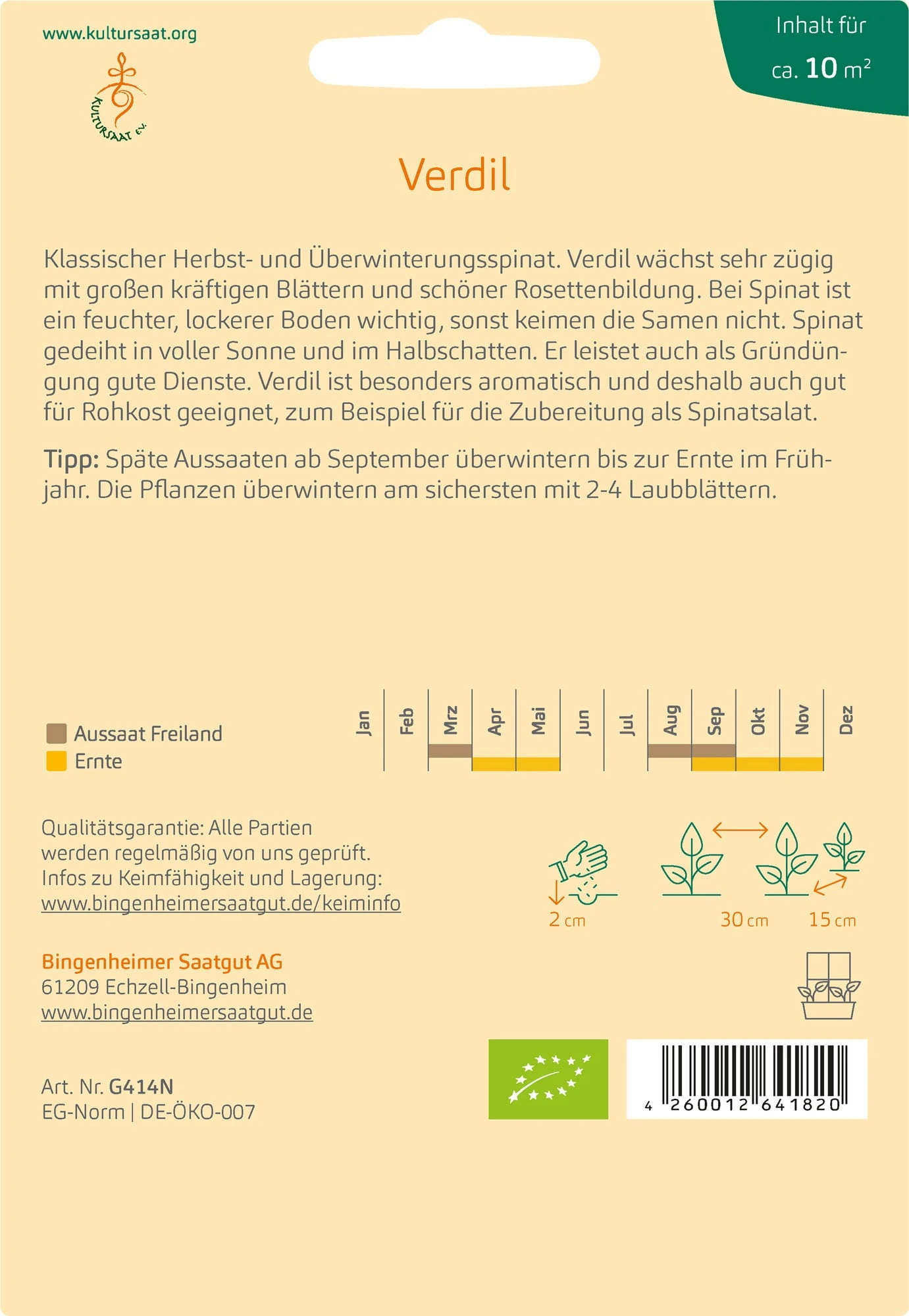 Spinat "Winterriesen/Verdil"