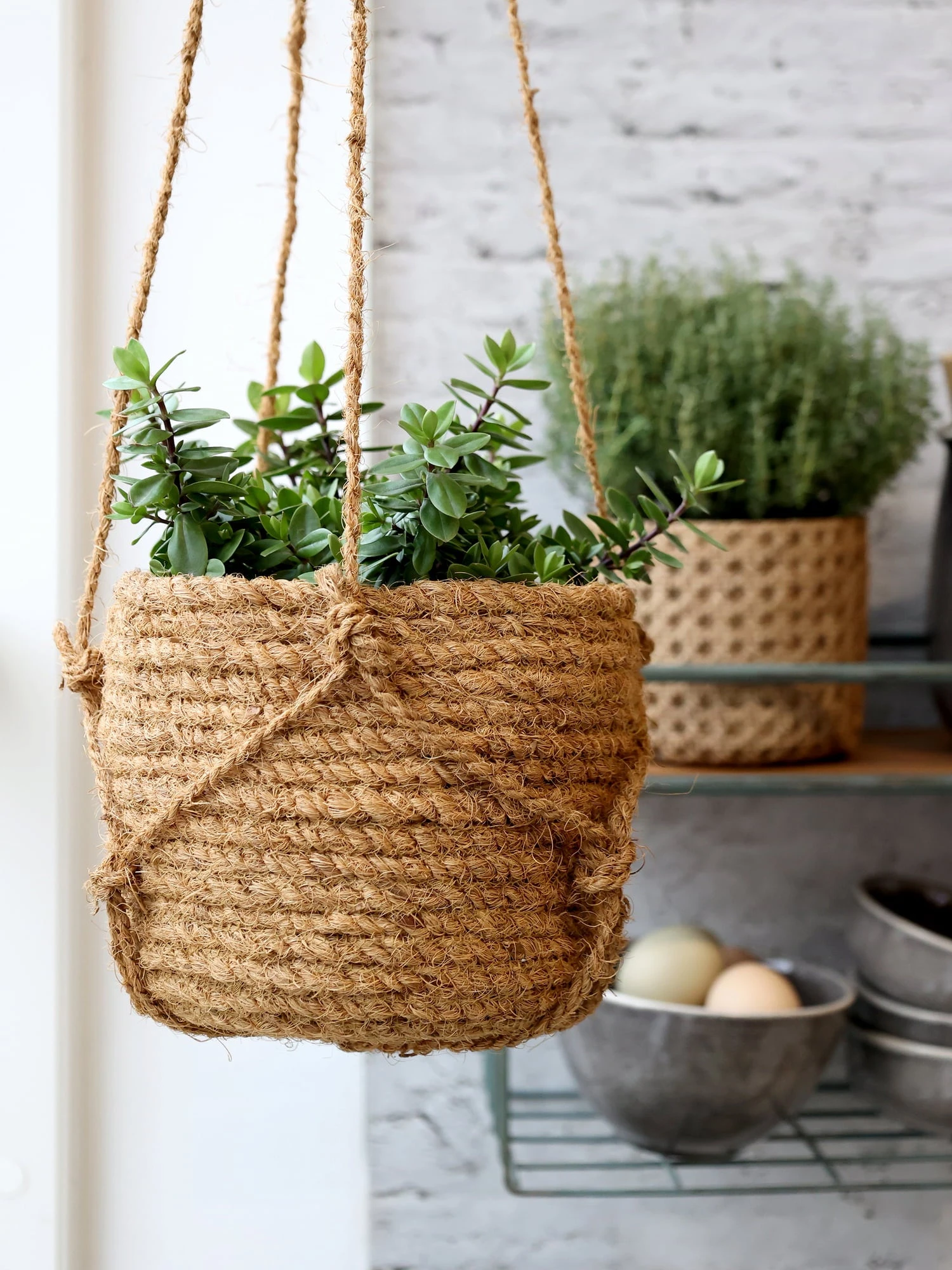 Blumenampel Korb Natur, H14/D18 Cm â Bild 7