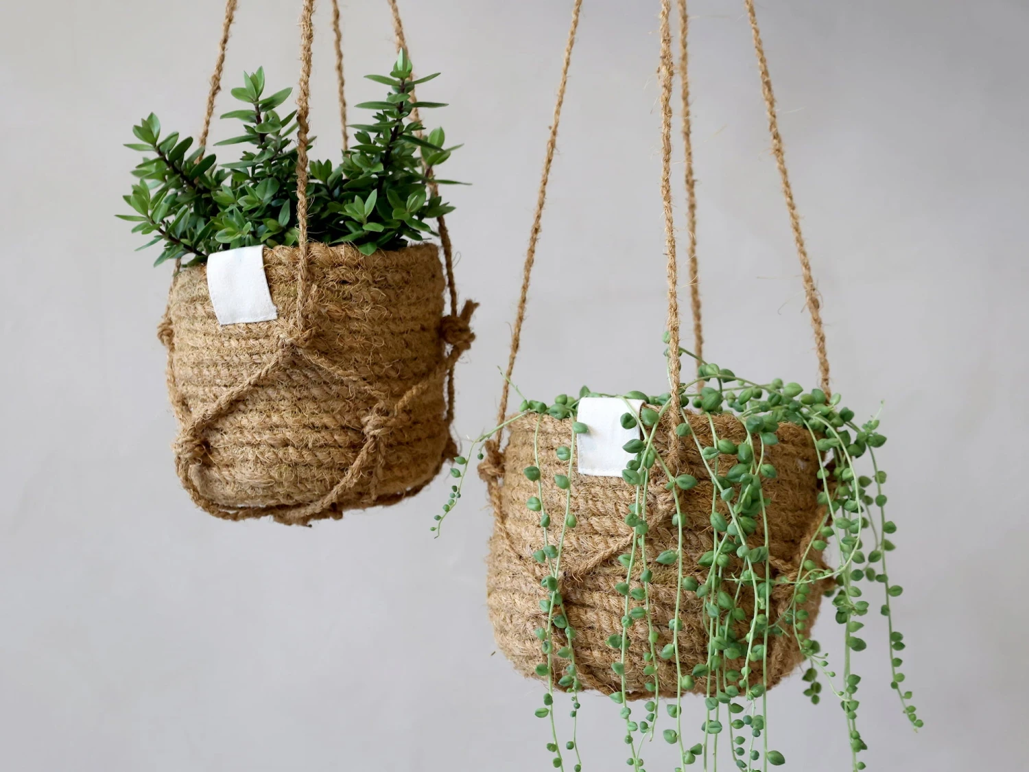 Blumenampel Korb Natur, H14/D18 Cm