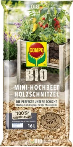 Compo BIO Holzschnitzel Für Mini-Hochbeete - 16 L