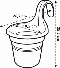 Elho Green Basics Easy Hängetopf, Lebhaft Schwarz