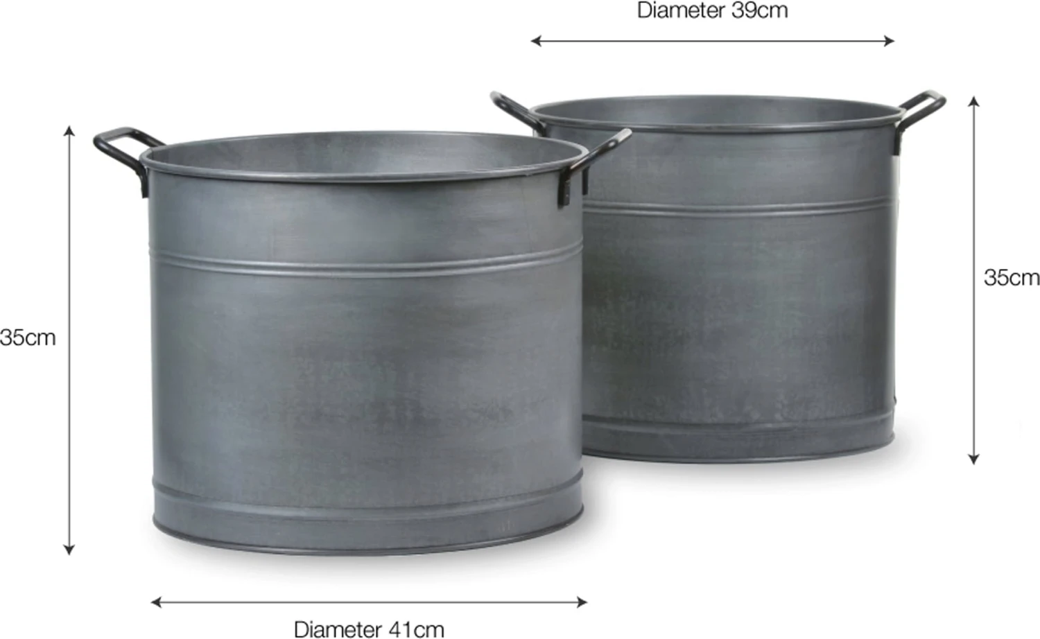 2er Set Verzinkte Pflanzkübel – Bild 4