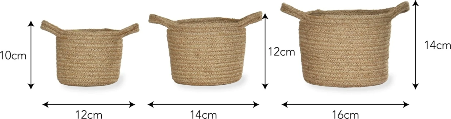 Gewebte Pflanzentöpfe 3er Set