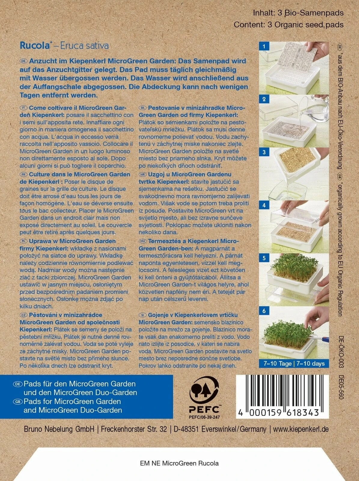 Bio Microgreen Pads Rucola, Nachfüllpad