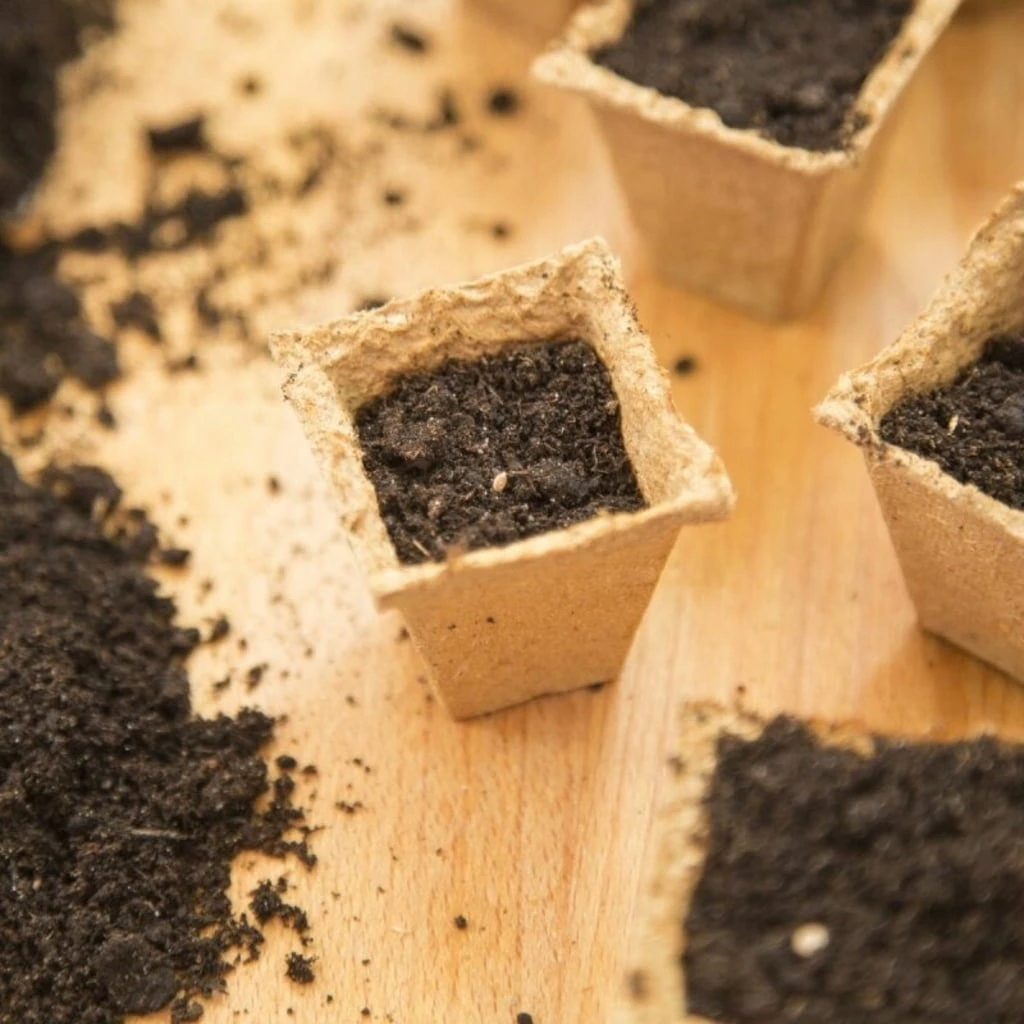 Abbaubare Anzuchttöpfe Eckig, 120 Stück – Bild 6