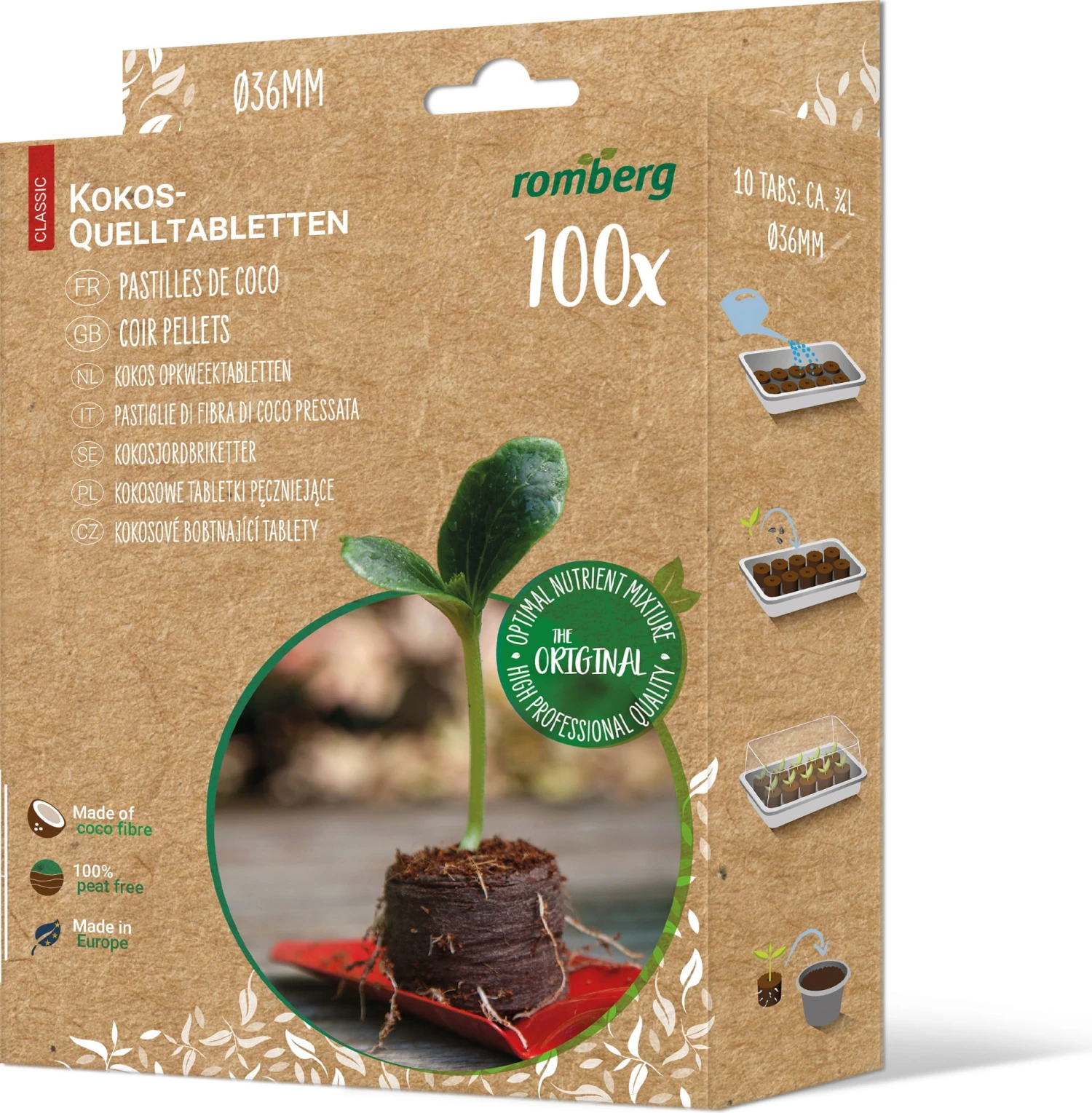 Kokos-Quelltabletten - Ø 36 Mm, 100 (100 Stück)