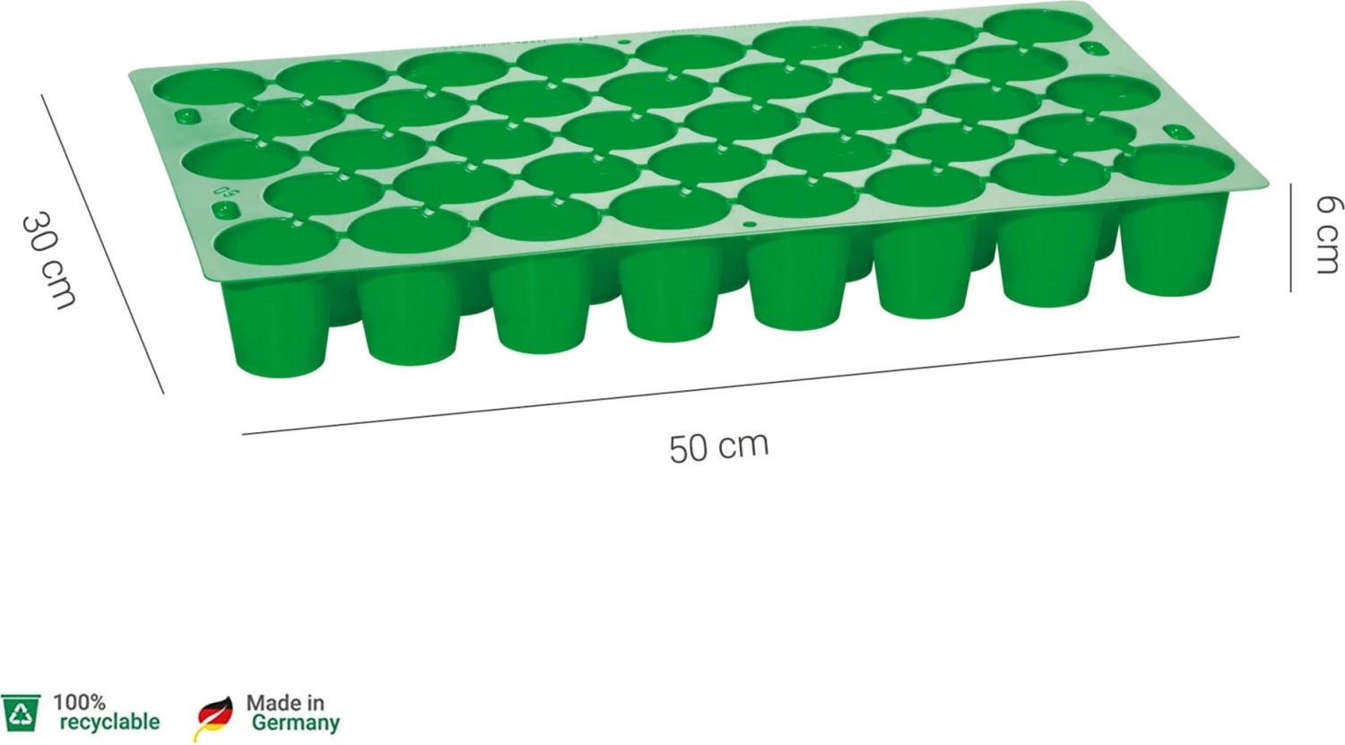 Multitopf-Platte 38 Töpfe - 50x30 Cm