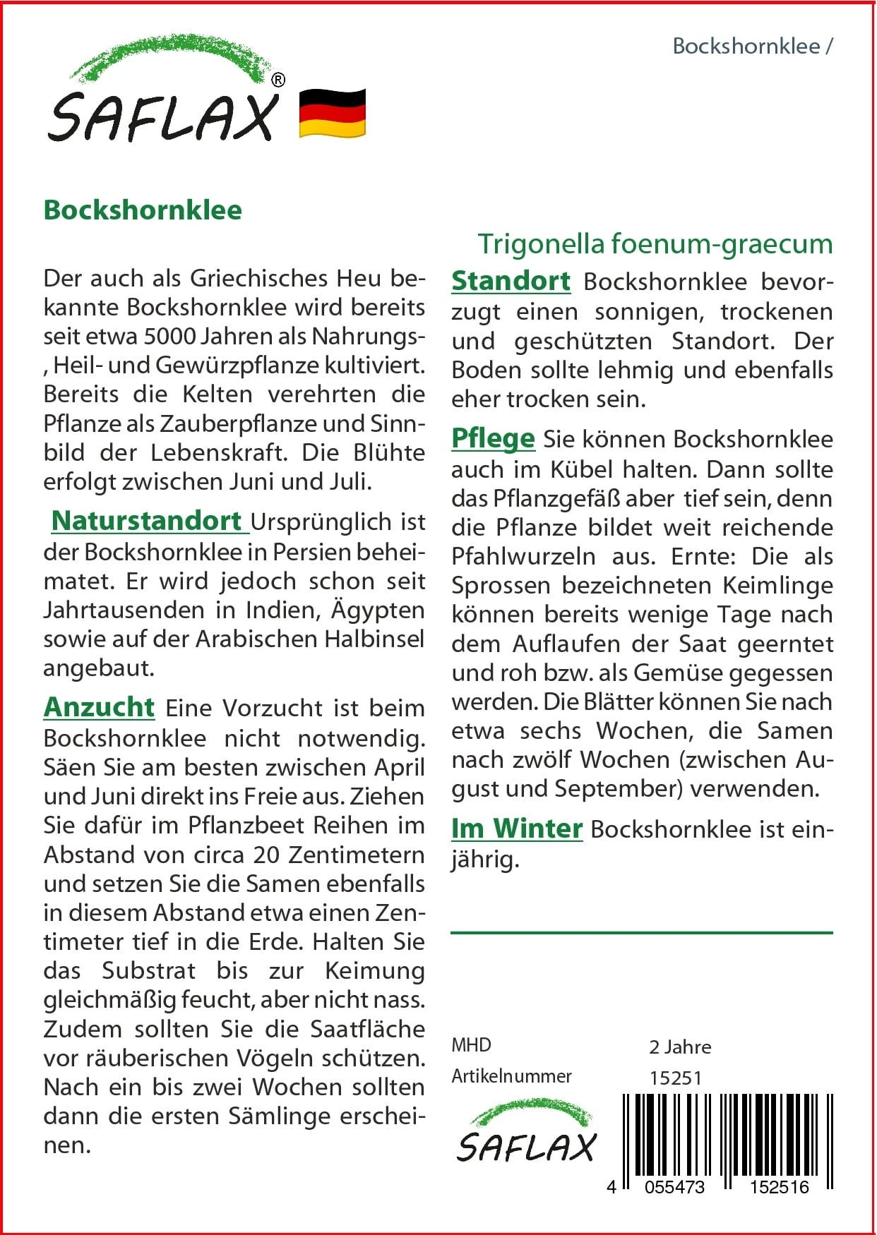 Bockshornklee – Bild 2