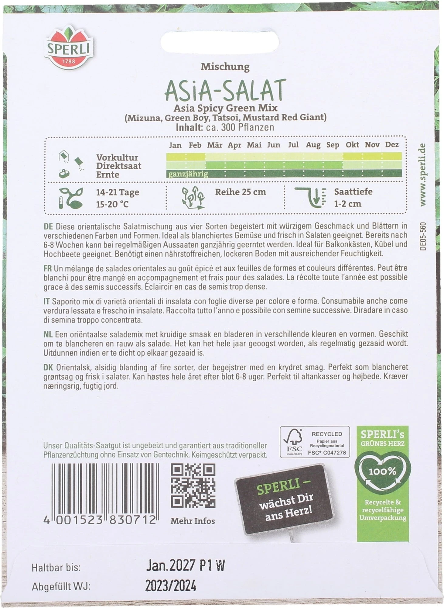 Salat Mischung "Asia Spicy Green Mix"