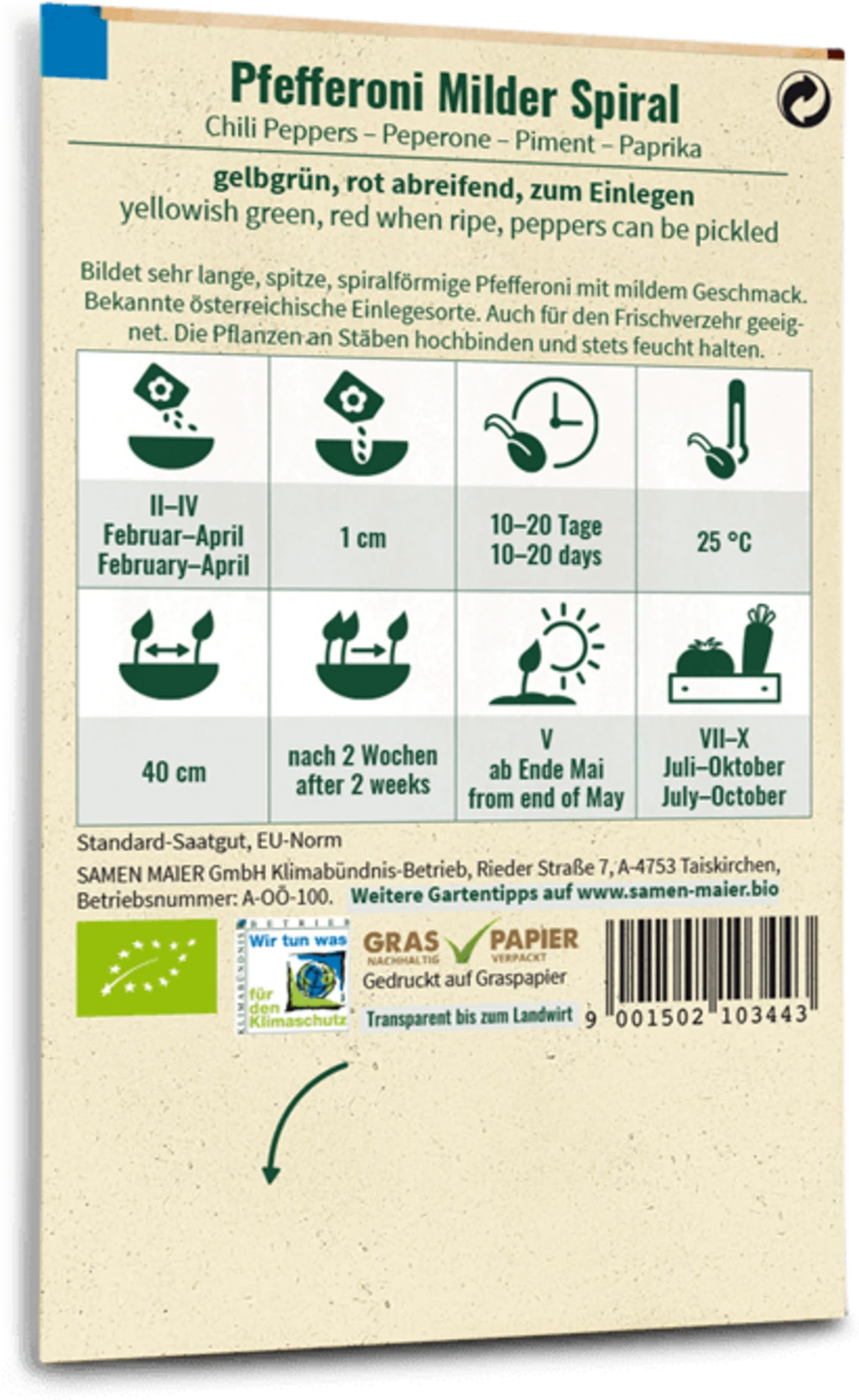 Bio Pfefferoni "Milder Spiral"