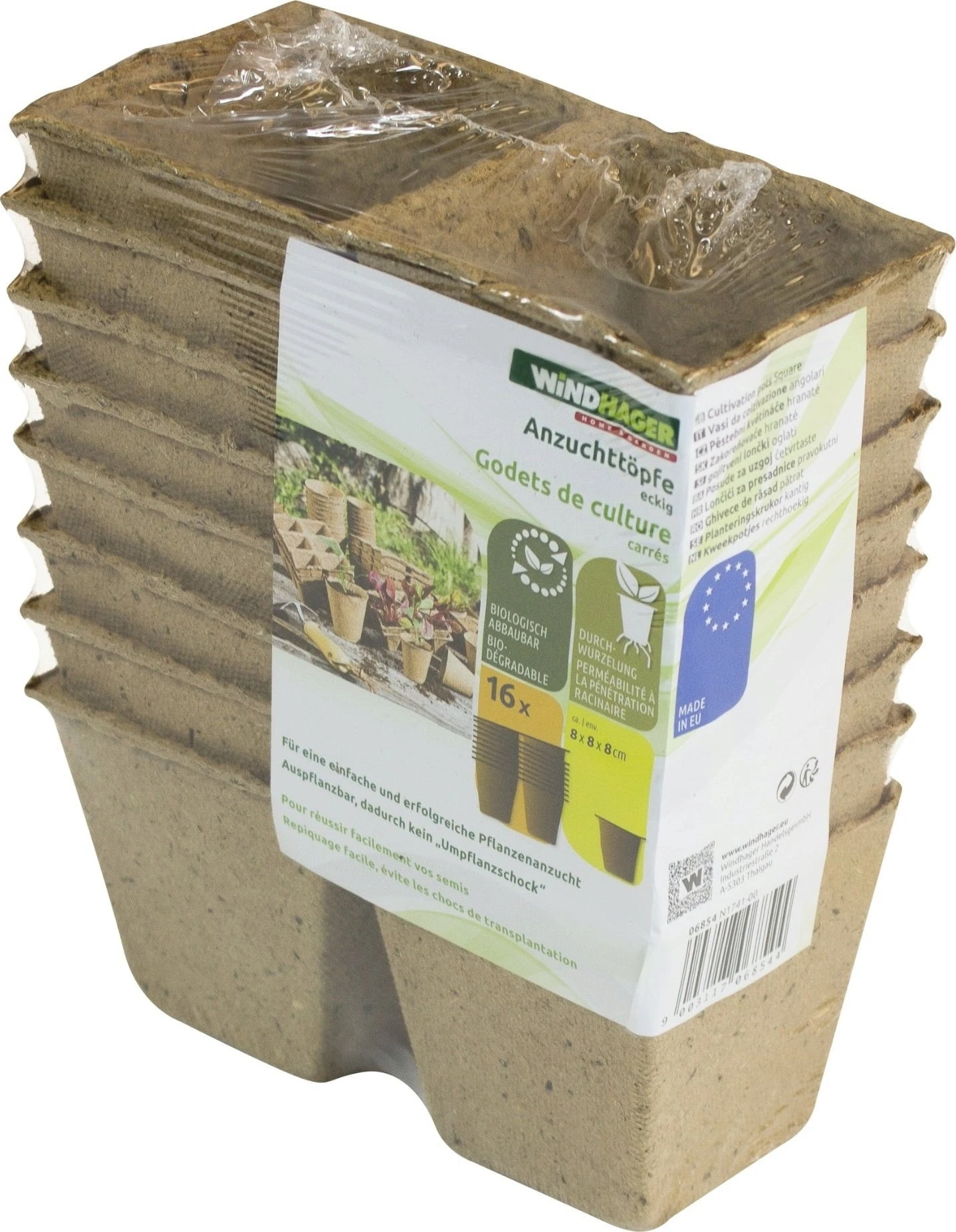 Windhager Anzucht-Töpfe 8 Cm Eckig, 16 Stück – Bild 2